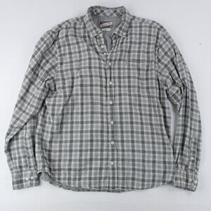 Johnnie-O Hangin' Out Shirt L Plaid Gray Button Down  Long Sleeve Casual Men's